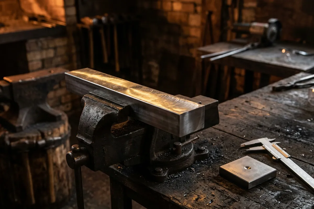 Precipitation-hardening stainless bar in a home shop, the kind of steel AMS 2759/3 governs through condition A and the aging conditions