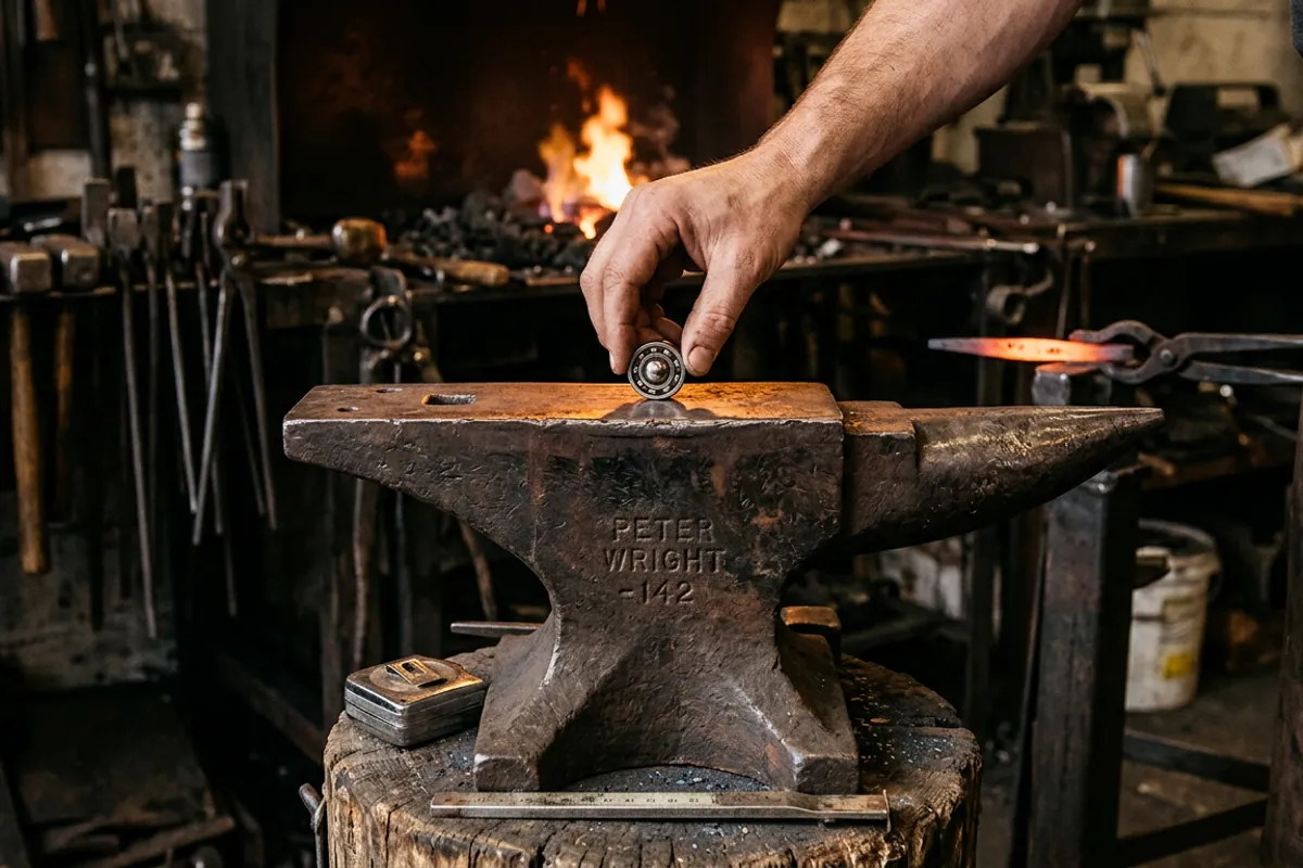 Running the ball bearing rebound test on an anvil face before buying, the way you cannot on an anvil eBay listing