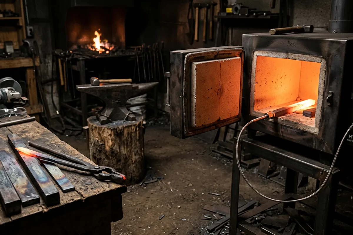 A PID-controlled oven glowing at temperature, the tool you actually need to heat treat stainless
