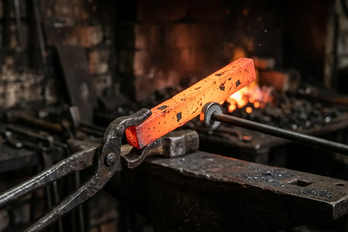 A magnet refusing to stick to glowing steel, the signal that matters when you heat treat steel with a magnet