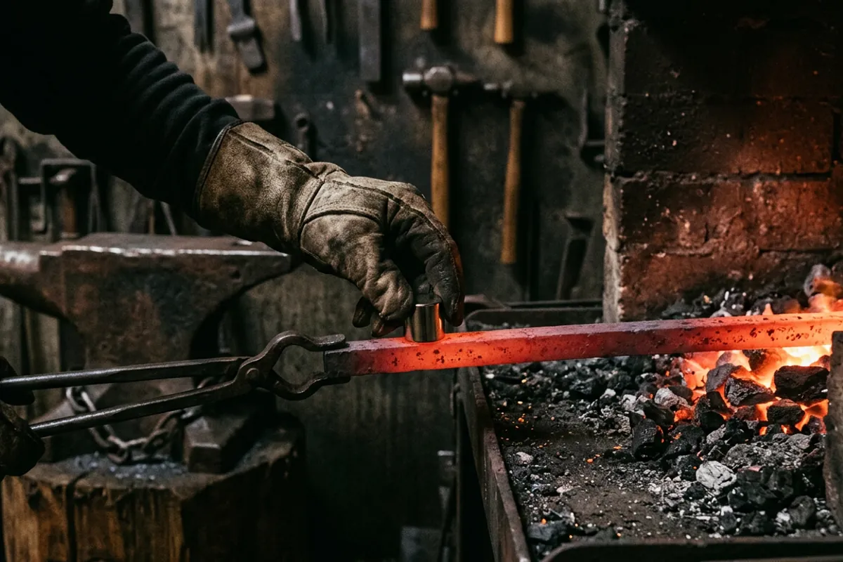 A magnet test on hot steel to judge critical temperature during heat treatment of metals